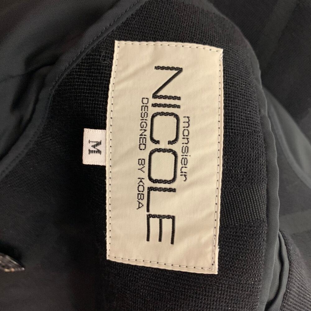 MONSIEUR NICOLE Size M Black Silver Window Pane Double Breasted Sport Coat - Picture 7 of 7